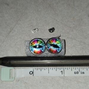 Colorful Eye Design Stud Earrings
